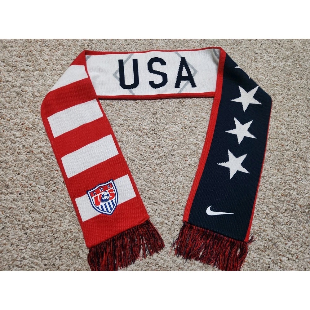 USA Nike US Team Soccer Football Scarf World Cup Supporters Red White Blue